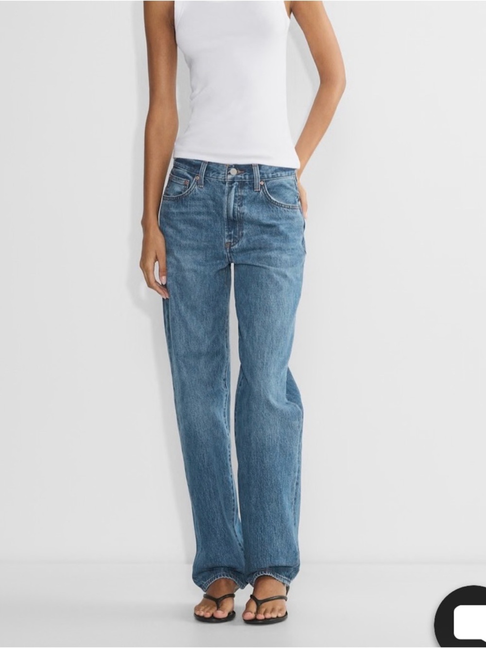 Denim Forum Nina Stovepipe High-Rise Straight Jeans - Medium Blue